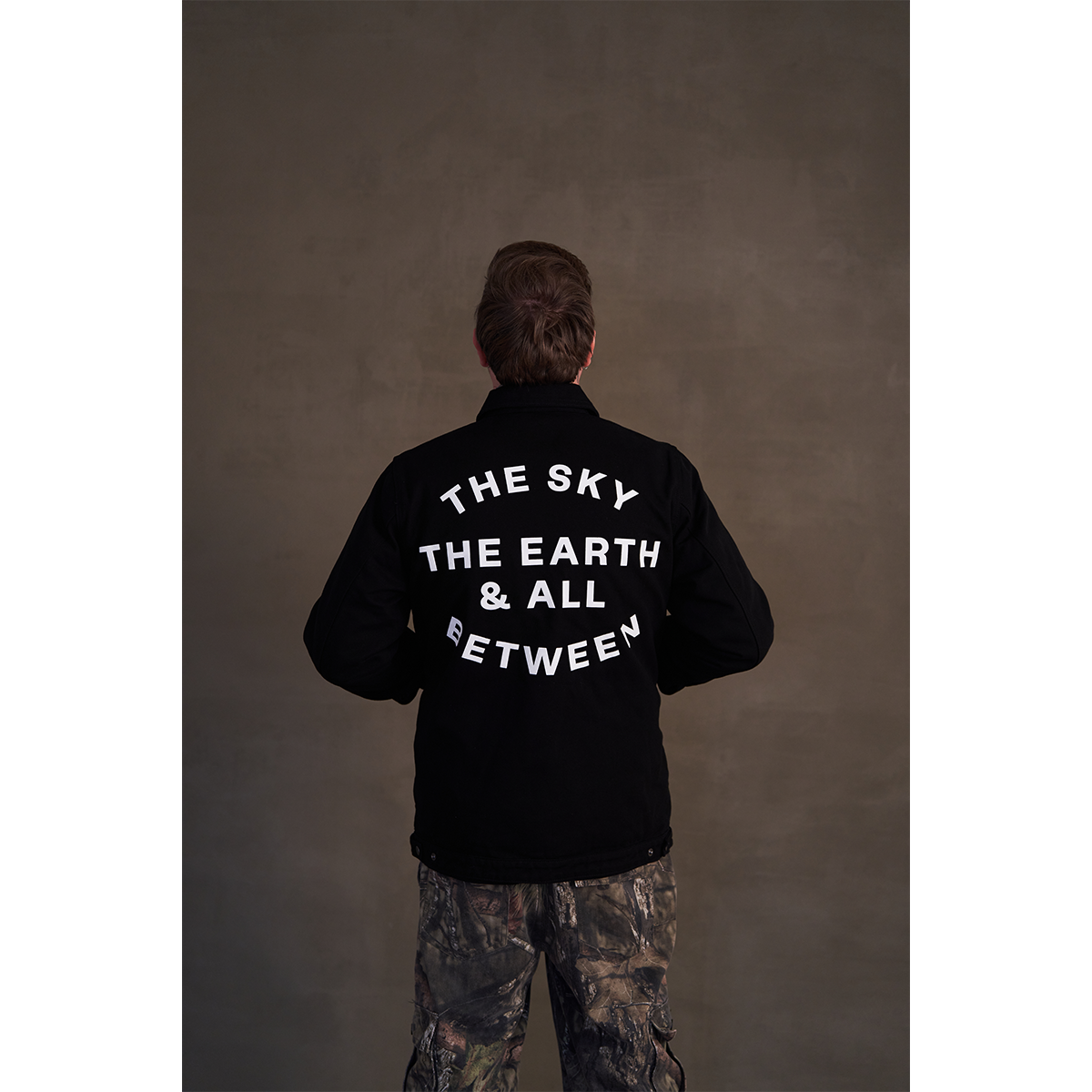 The Sky, The Earth Text Black Jacket