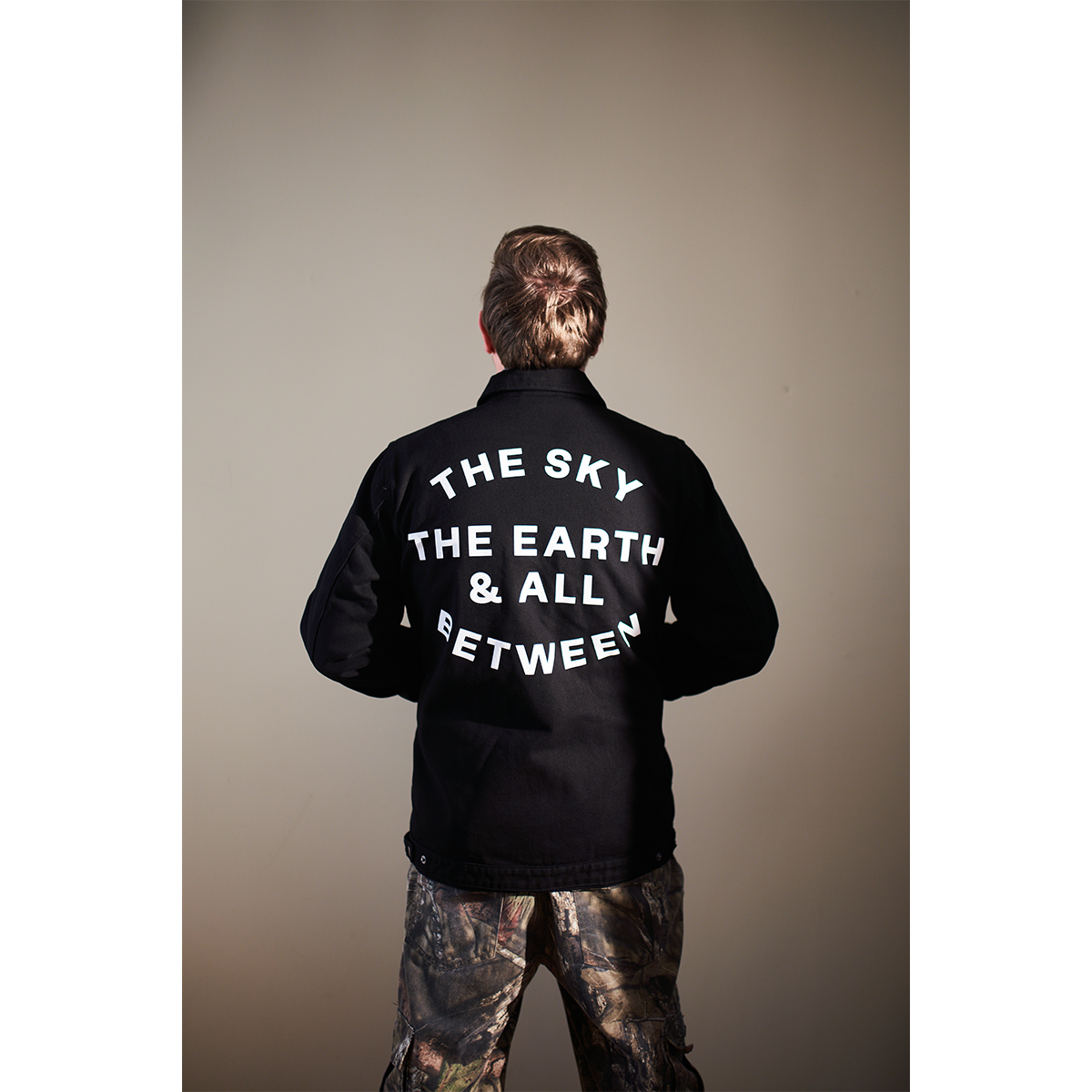 The Sky, The Earth Text Black Jacket