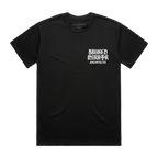Black t-shirt with 'Broken Mirror Architects' print across the front